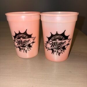 Set of 2 vintage 90’s Halloween miller lite plastic cups